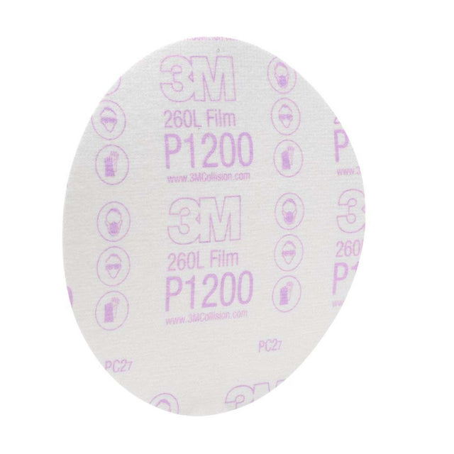 3M 7000000567 Hookit Finishing Film Abrasive Disc 260L, 00968, 6 in (100 Pack)