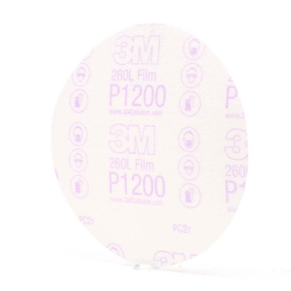 3M 7000000567 Hookit Finishing Film Abrasive Disc 260L, 00968, 6 in (100 Pack) - 2