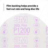 3M 00968 Hookit Finishing Film Abrasive Disc 260L, 6 in (7000000567) (100 Pack) - 6