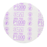 3M 260L 00969 Hookit Finishing Film Abrasive Disc, P1000, 6 in, Clear Coat Sanding, Paint Finishing, Defect Removal (7000000568) (400 Pack)