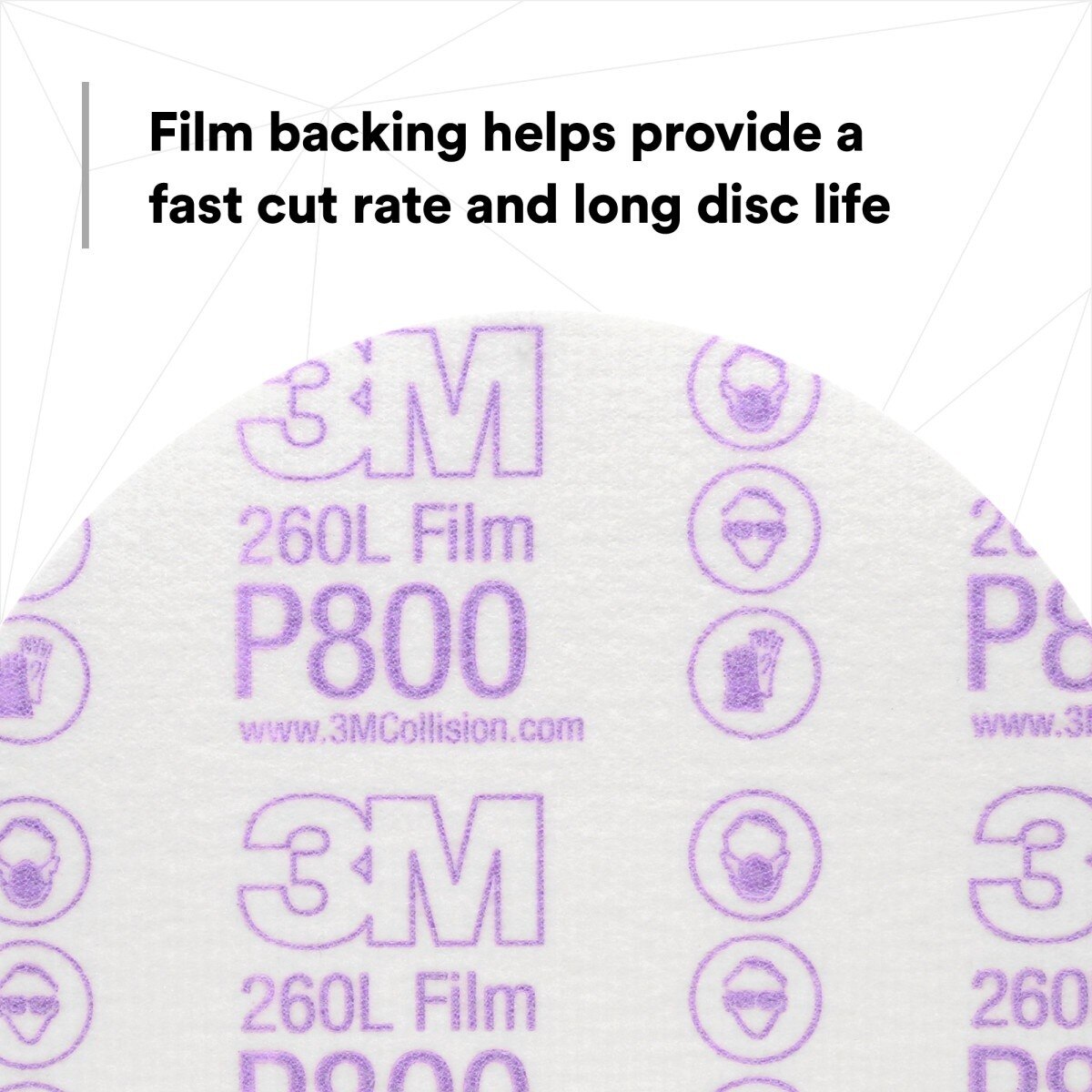 3M 260L 00970 Hookit Finishing Film Abrasive Disc, P800, White, 6 in (7000000569) (400 Pack) - 3