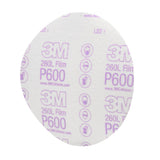 3M 260L 00971 Hookit Finishing Film Abrasive Disc, P600, Aluminum Oxide, Polyester Film Backing, White, 6 in (7000000570) (400 Pack) - 2