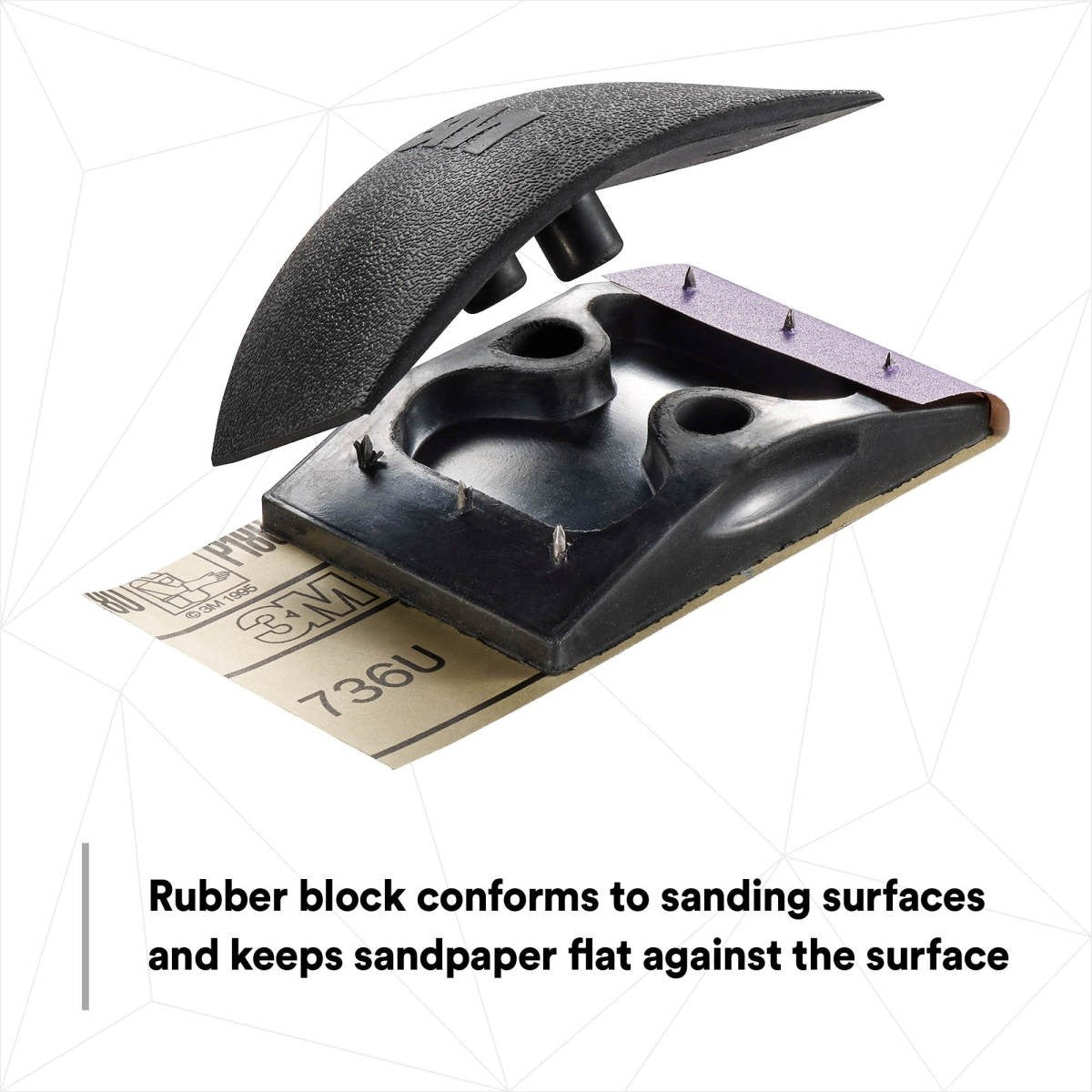 3M Sanding Block, Rubber, Professional Grade, 2-3/4 in x 5 in, For Putty and Filler (05519) (7000000587) (10 Pack) - 8
