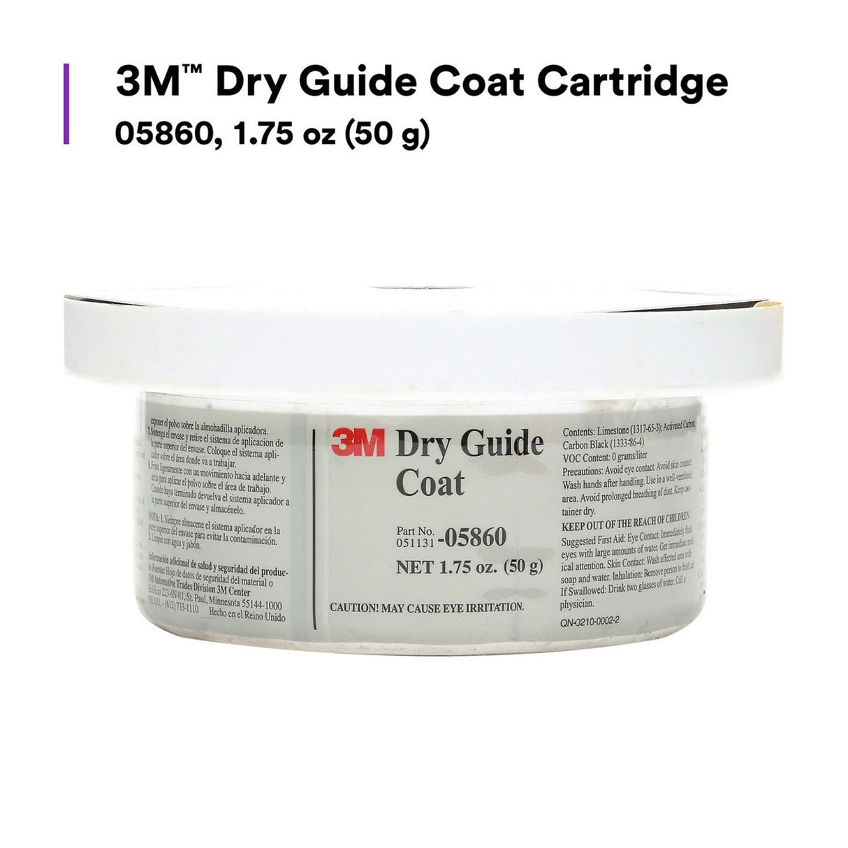 3M 05860 5860 Dry Guide Coat Cartridge Refill, Carbon Black Powder, Dark Gray, 1.75 oz 50 g (7000000596) (10 Pack) - 2
