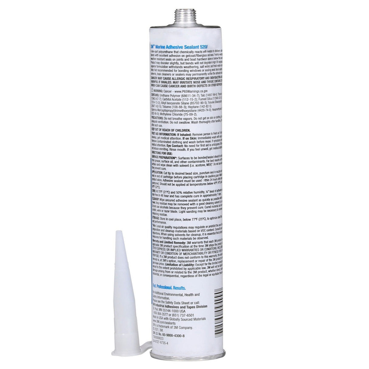 3M 06500 09499 5200 Marine Adhesive Sealant White 10 fl oz Cartridge Permanent Above and Below Waterline (7000000623) - 4
