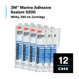 3M 06500 09499 5200 Marine Adhesive Sealant White 10 fl oz Cartridge Permanent Above and Below Waterline (7000000623) (12 Pack) - 8