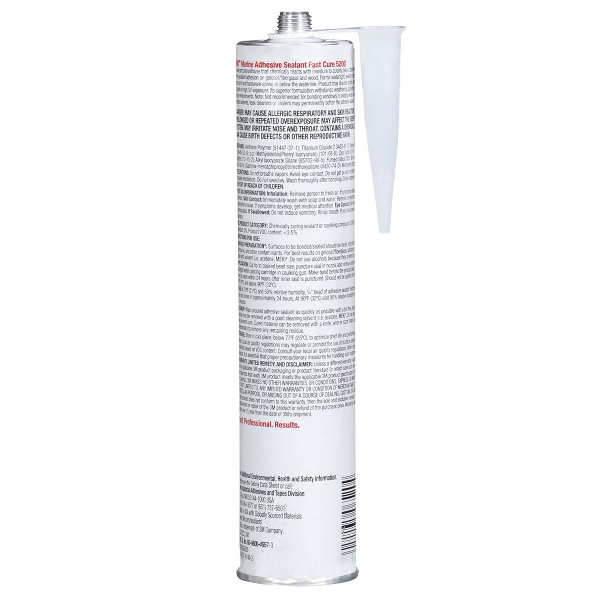 3M 5200FC 6520 Marine Adhesive Sealant Fast Cure, White, 10 fl oz Cartridge for Above and Below Waterline (7000000629) (12 Pack) - 3