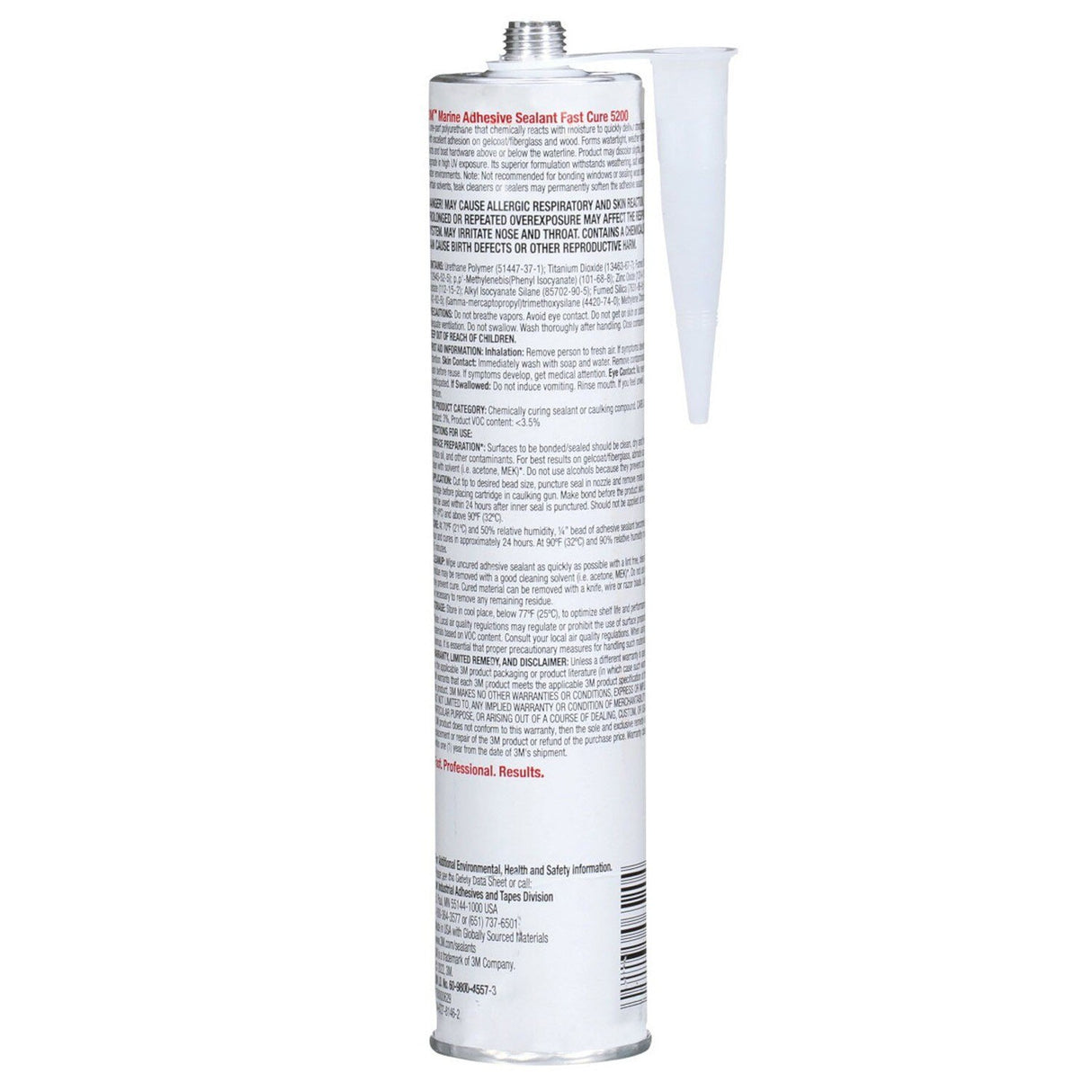 3M 5200FC 6520 Marine Adhesive Sealant Fast Cure, White, 10 fl oz Cartridge for Above and Below Waterline (7000000629) - 3