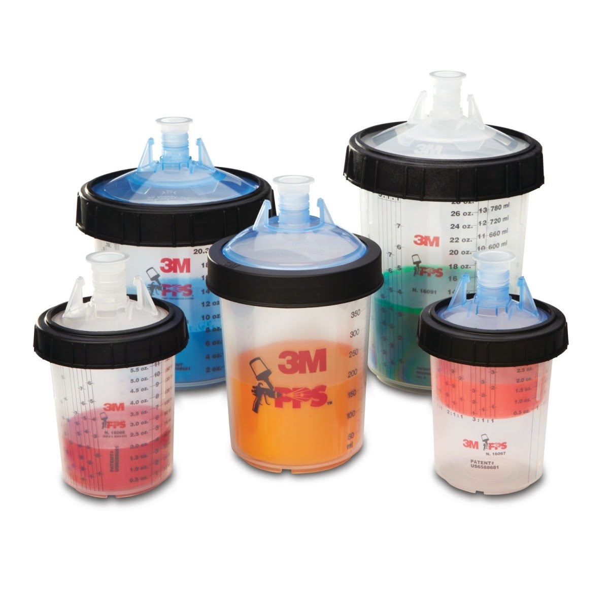 3M 16023 PPS Cup & Collar, Large (7000000642) (4 Pack) - 3