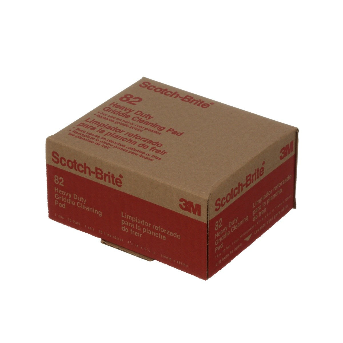 3M Scotch-Brite Heavy Duty Griddle Pad, Brown, 4-1/2 in x 5-1/2 in (Pad 82) (7000000655) (40 Pack) - 3