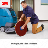 3M 5100 Red Buffer Pad, Red, 17 in x 1 in, Center Hole, 175-600 RPM (7000000662) (5 Pack) - 2