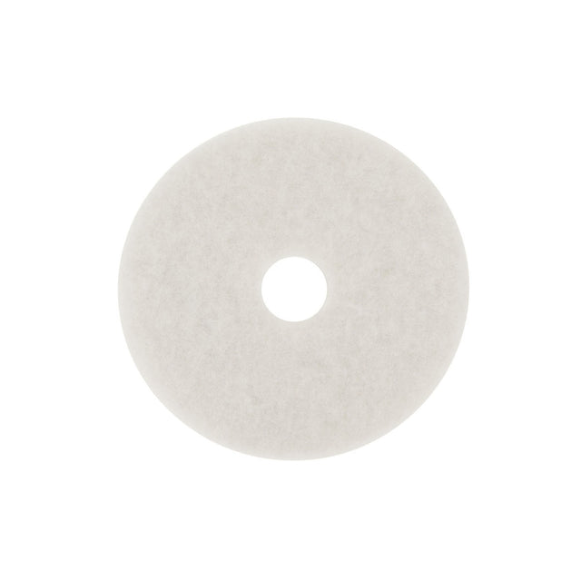3M White Super Polish Pad 4100 Floor Buffing Pad, Fine, White, 20 in x 1 in, Center Hole (7000000665) (5 Pack)