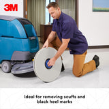 3M White Super Polish Pad 4100 Floor Buffing Pad, Fine, White, 20 in x 1 in, Center Hole (7000000665) (5 Pack) - 2