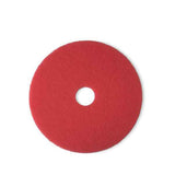 3M 5100 Red Buffer Floor Pad, 16 in Round, Center Hole, Non-Woven Polyester, Low Speed 175-600 RPM (7000000680) (5 Pack)