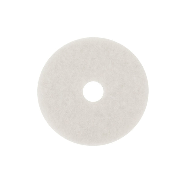 3M 4100 White Super Polish Pad, White, 12 in with Center Hole (7000000683) (5 Pack)