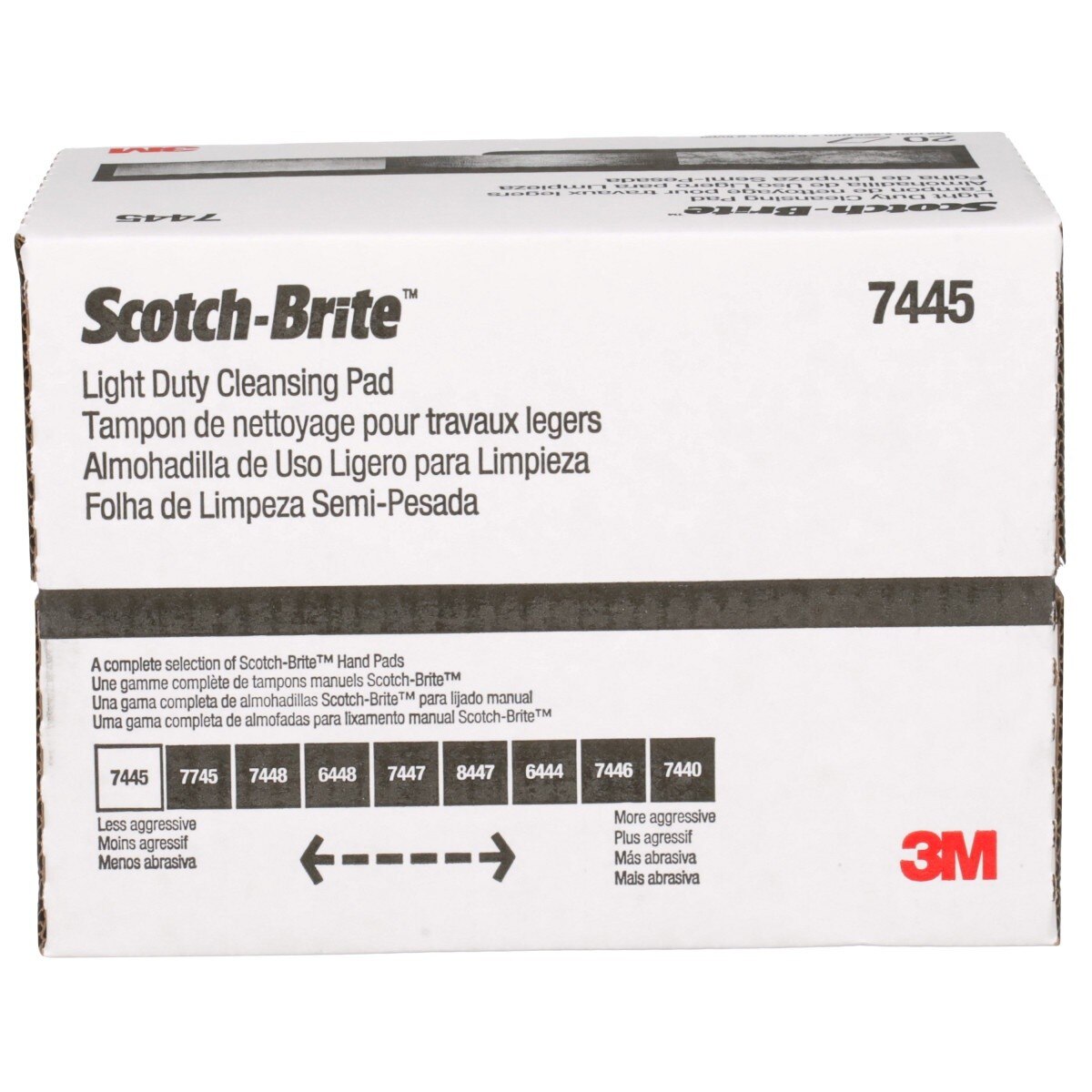 3M HP-HP 7445 Scotch-Brite Light Cleansing Hand Pad, Super Fine, Nepheline Syenite, White, 6 in x 9 in, For Delicate Surfaces (7000000727) (20 Pack) - 7