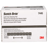 3M HP-HP 7445 Scotch-Brite Light Cleansing Hand Pad, Super Fine, Nepheline Syenite, White, 6 in x 9 in, For Delicate Surfaces (7000000727) (20 Pack) - 7
