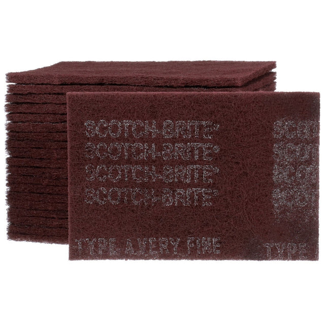3M 04029 HP-HP 7447 Scotch-Brite General Purpose Hand Pad, Very Fine, Maroon, 6 in x 9 in, Aluminum Oxide, Surface Preparation, Scuffing, Blending, Cleaning (7000000728) (20 Pack)