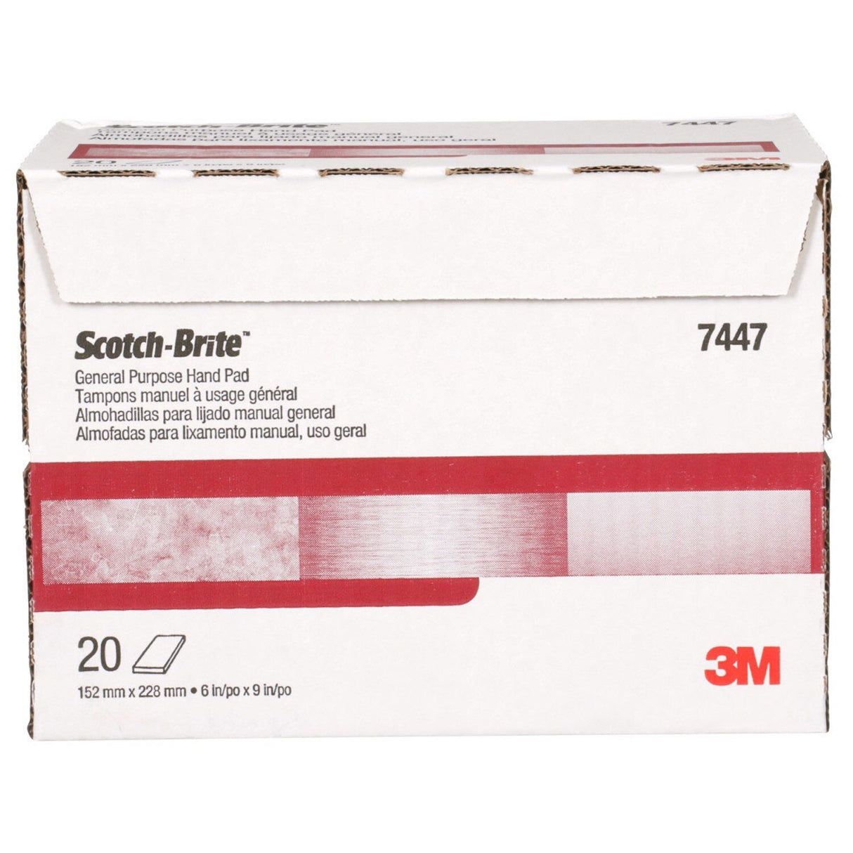 3M 04029 HP-HP 7447 Scotch-Brite General Purpose Hand Pad, Very Fine, Maroon, 6 in x 9 in, Aluminum Oxide, Surface Preparation, Scuffing, Blending, Cleaning (7000000728) (20 Pack) - 8