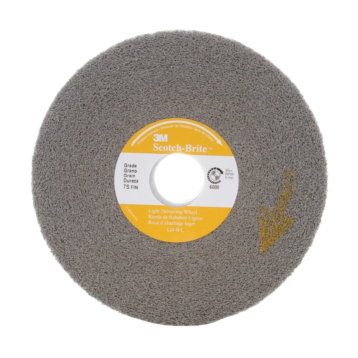 3M LD-WL Scotch-Brite Light Deburring Wheel, 7S Fine, 6 in x 1 in x 1 in (7000000730) (3 Pack)