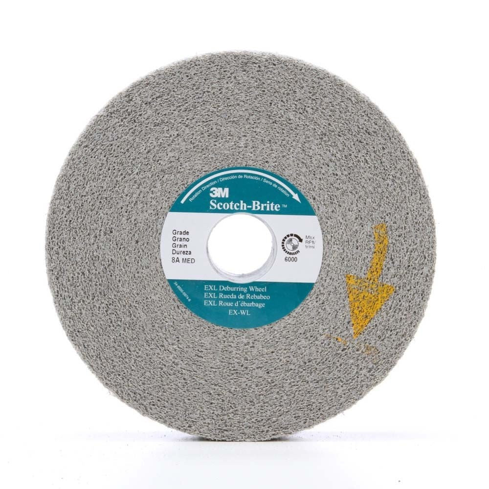 3M XL-WL Cubitron EXL Deburring Wheel - 8A Medium Grit Aluminum Oxide - Metal Deburring, Finishing and Polishing Wheel - Convolute - 6" x 1" x 1" (7000000734) (3 Pack) - 3