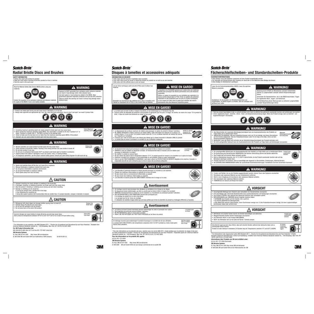 3M RB-ZB Scotch-Brite Radial Bristle Disc, 3 in x 3/8 in 120 (7000000749) (10 Pack) - 7
