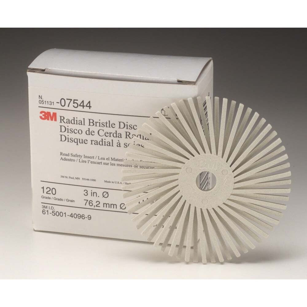3M 7000000761 Scotch-Brite Radial Bristle Disc 1 in x 1/8 in, 50 Grit for Cleaning and Surface Conditioning (24 Pack) - 5