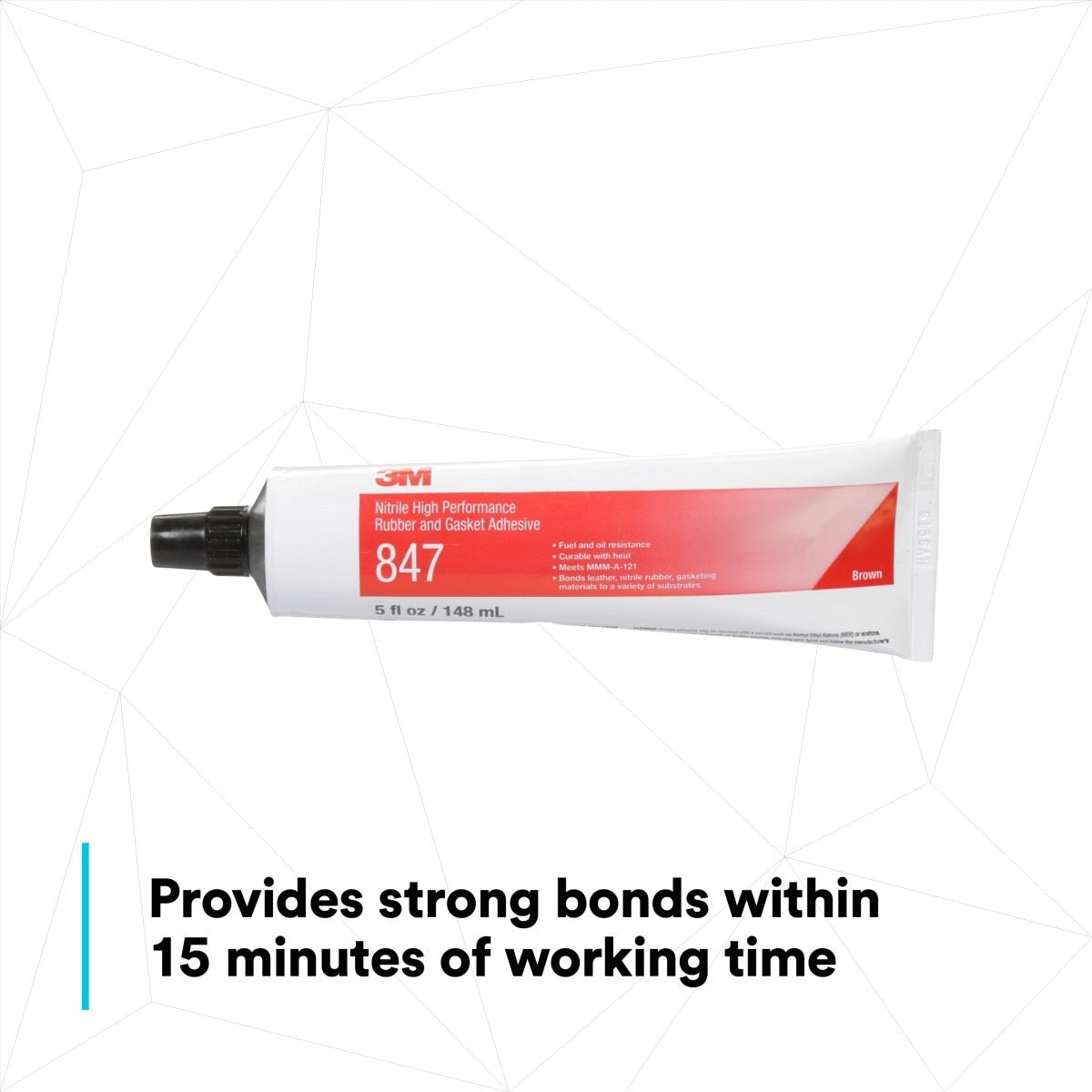 3M Nitrile High Performance Rubber and Gasket Adhesive 847, Brown, 5 oz Tube (847) (7000000794) (36 Pack) - 7