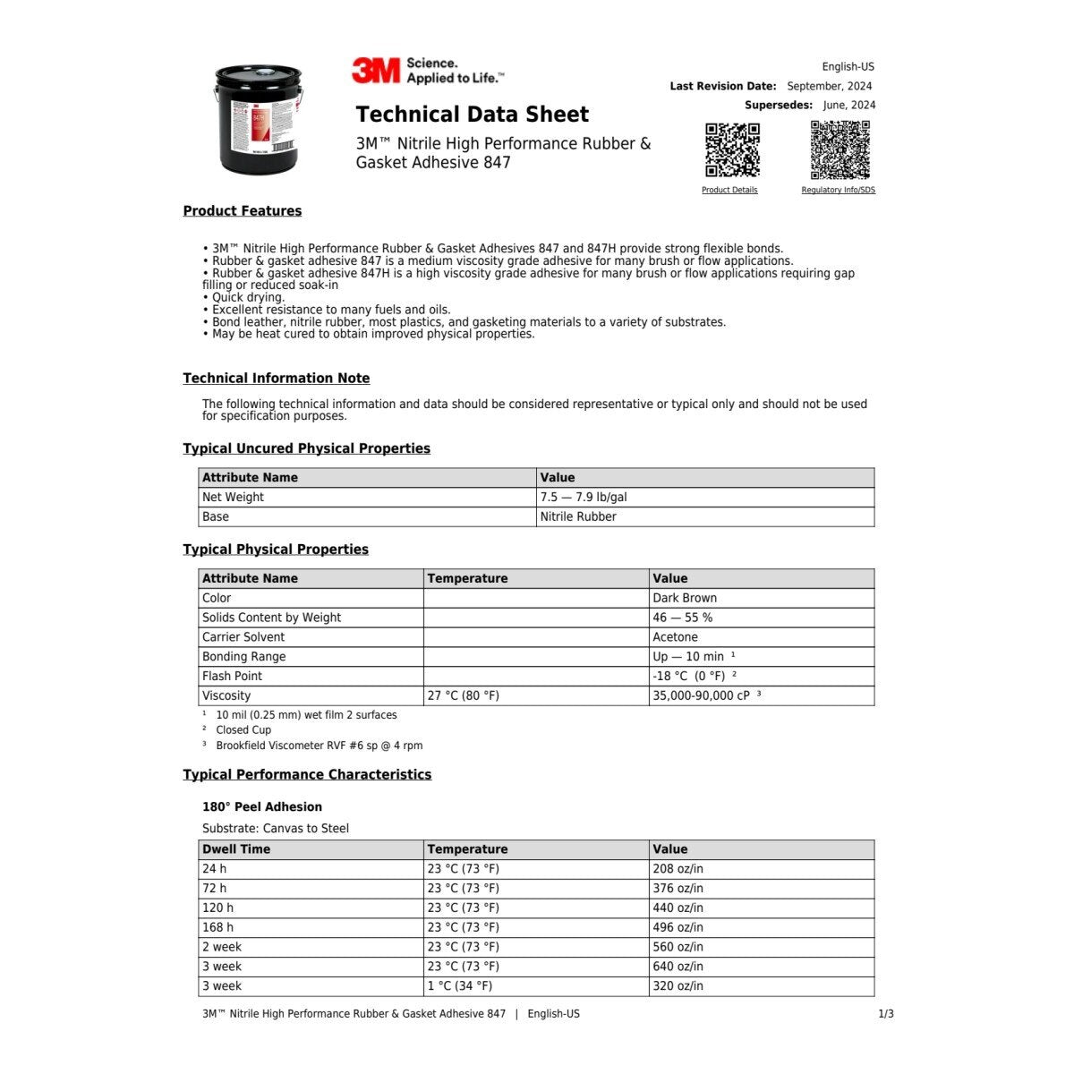 3M Nitrile High Performance Rubber and Gasket Adhesive 847, Brown, 5 oz Tube (847) (7000000794) (36 Pack) - 9