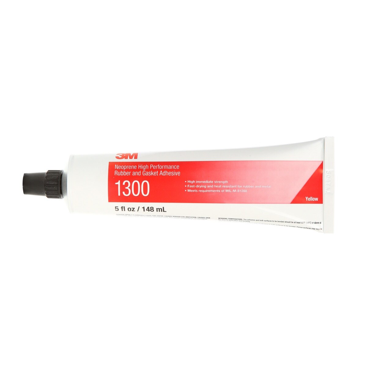 3M 1300 Neoprene High Performance Rubber and Gasket Adhesive, Yellow, 5 fl oz Tube (7000000799) (36 Pack)