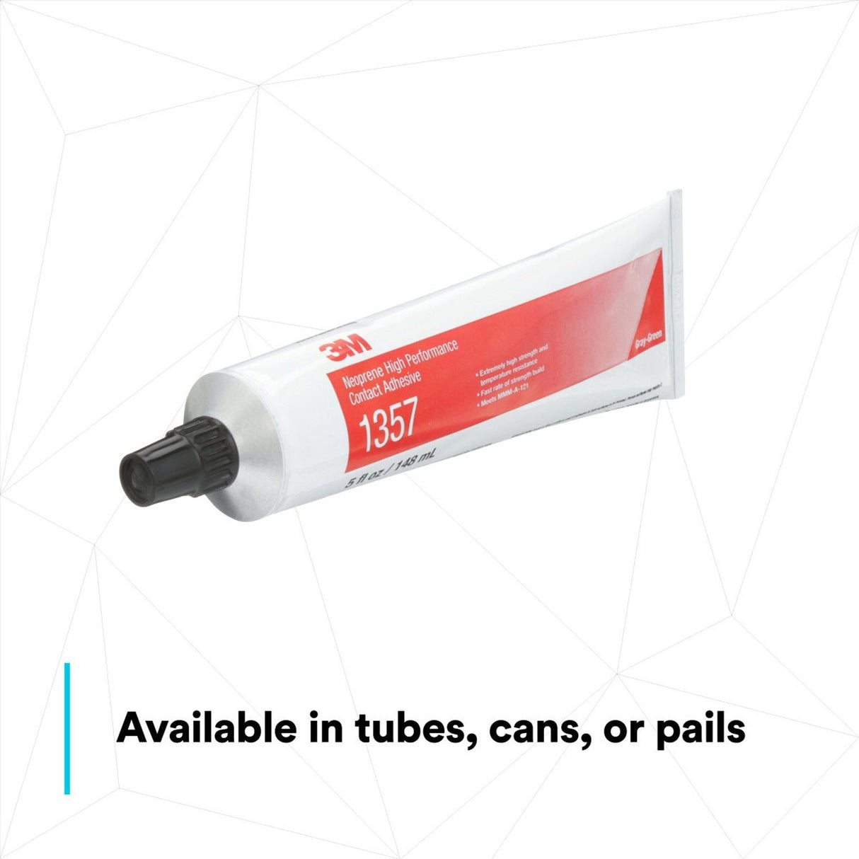 3M 1357 Neoprene High Performance Contact Adhesive, Gray-Green, 5 fl oz Tube (7000000800) (36 Pack) - 4