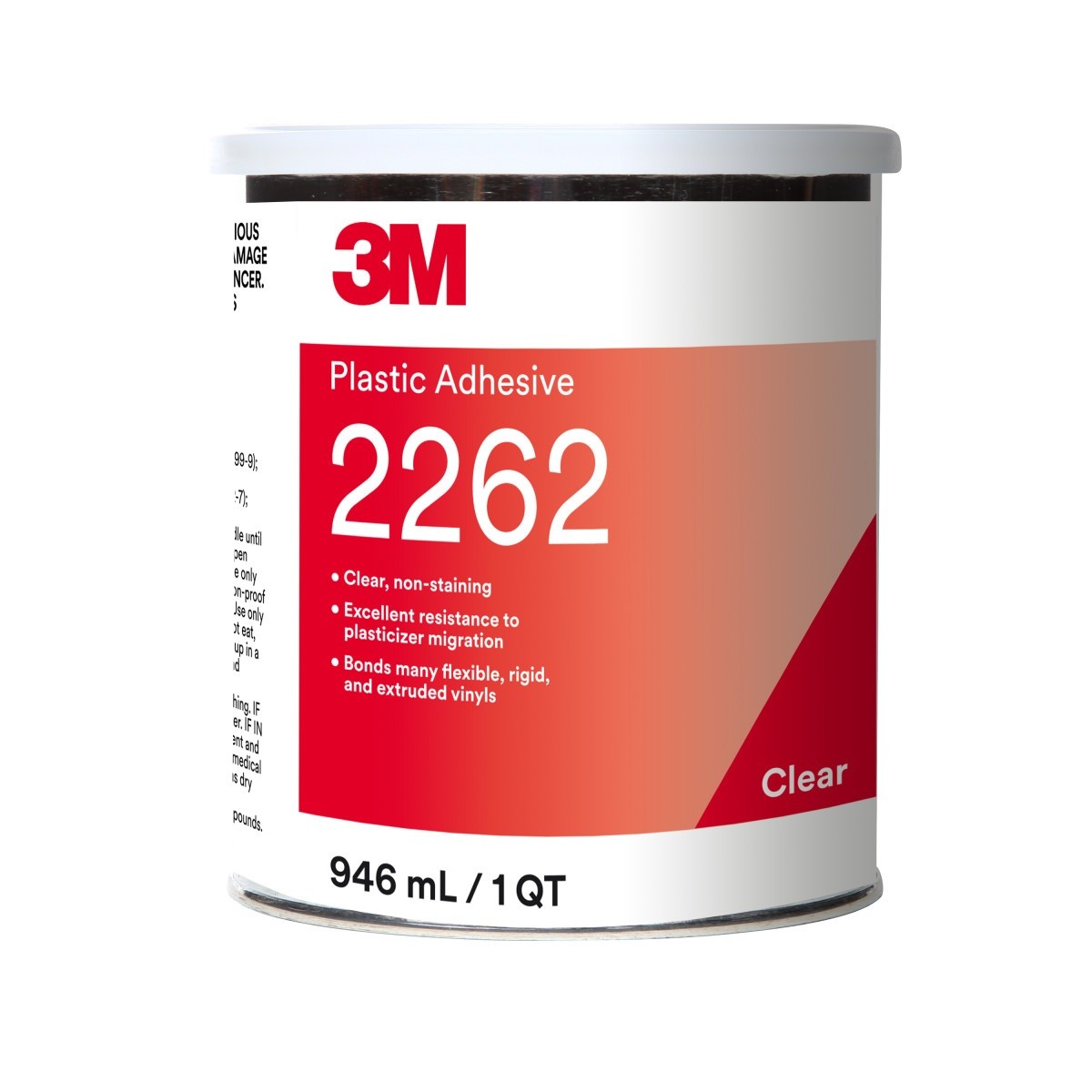 3M 2262 Plastic Adhesive Clear 1 Quart Canister (7000000818) (12 Pack)