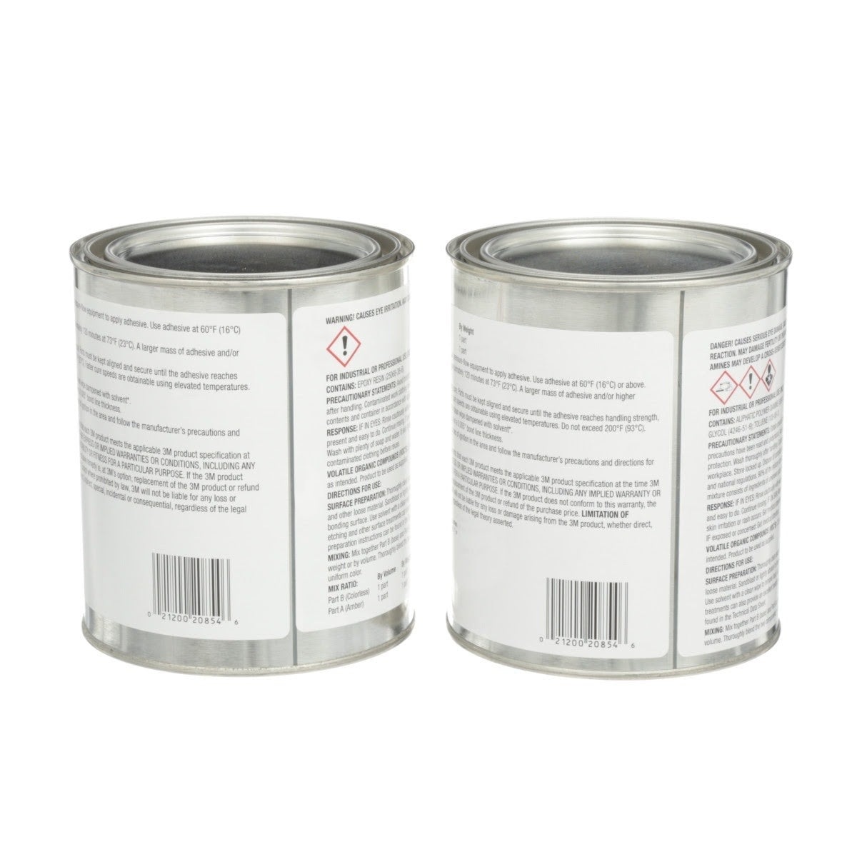 3M 2216 Scotch-Weld Epoxy Adhesive, Translucent, Part B/A, 2 Quart (7000000861) (6 Pack) - 4