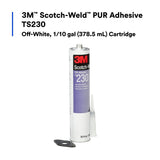 3M TS230 Scotch-Weld PUR Adhesive, Off-White, 1/10 Gallon Cartridge (7000000898) (5 Pack) - 3