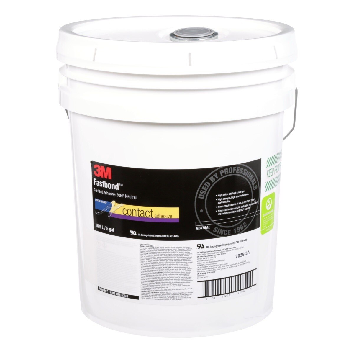 3M 30NF Contact Adhesive, Neutral, 5 Gallon Pail (7000000917)