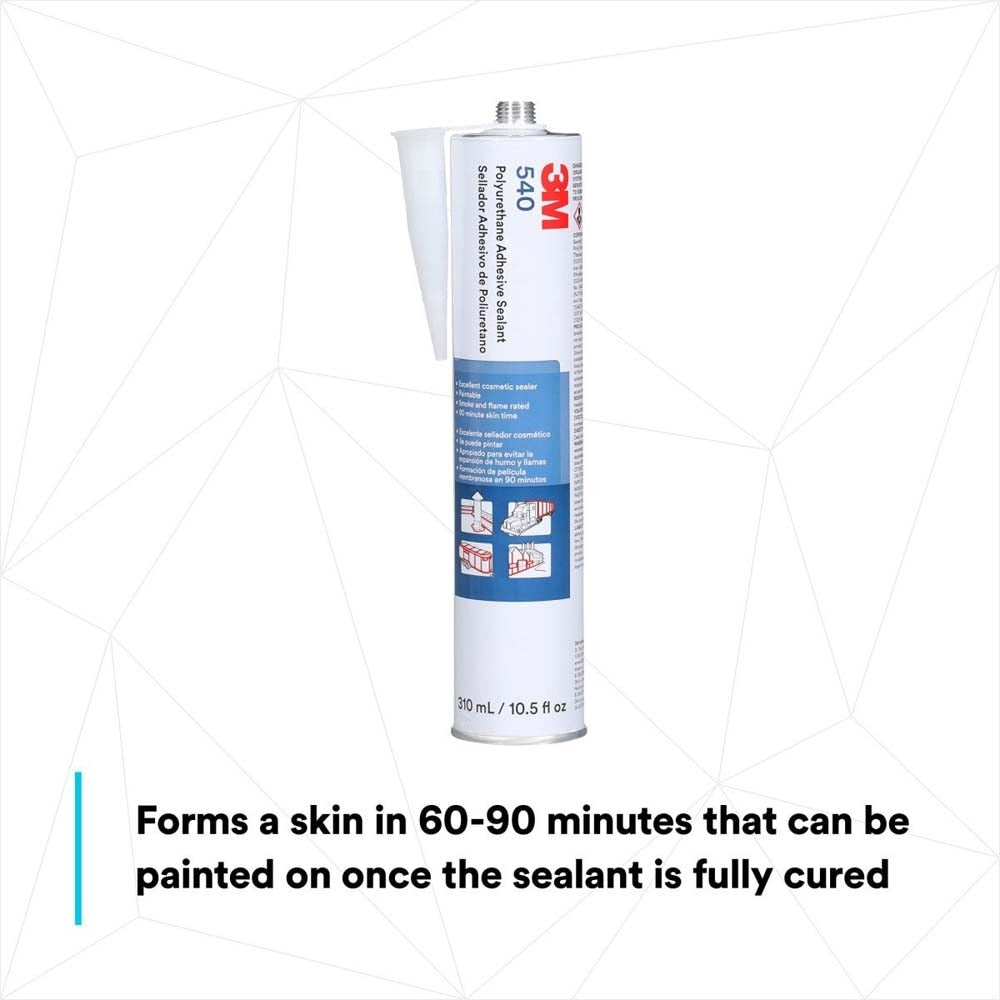 3M 540 Polyurethane Sealant White Cartridge 10.5 fl oz (7000000941) (12 Pack) - 4