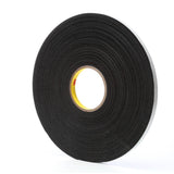 3M 4516 Vinyl Foam Tape, Black, 1/2 in x 36 yd, 62 mil (7000001102) (18 Pack) - 2