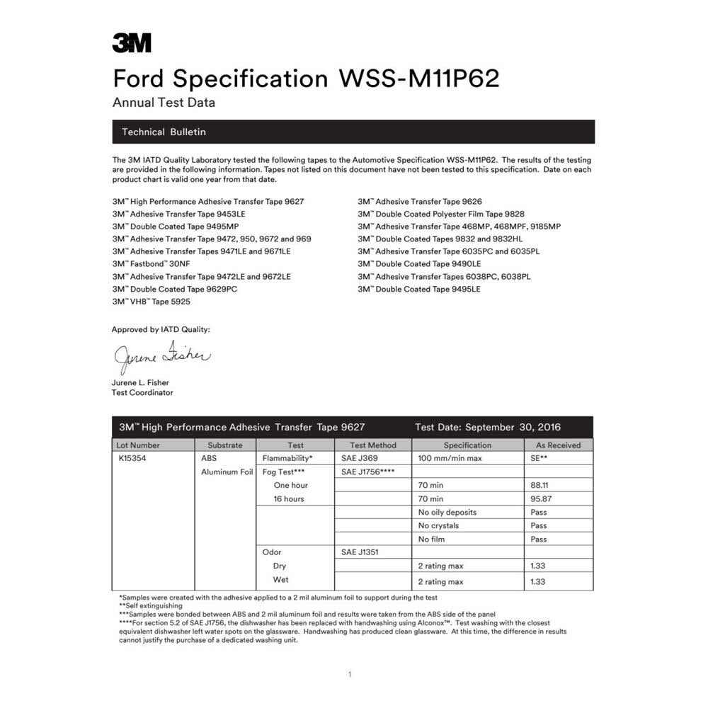 3M 7000001189 Adhesive Transfer Tape 950, Clear, 48 in x 60 yd, 5 mil - 5