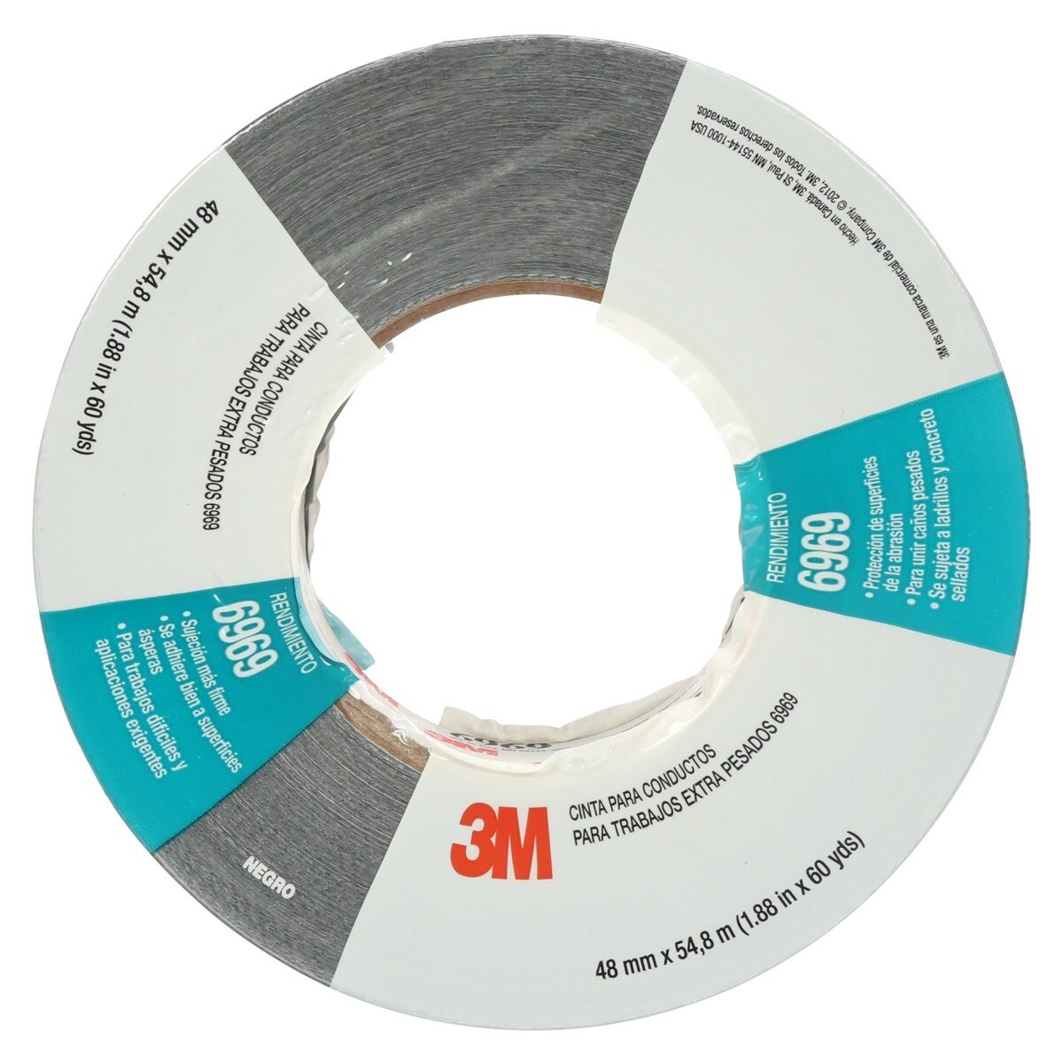 3M 6969 Extra Heavy Duty Duct Tape, Black, 48 mm x 54.8 m, 10.7 mil (7000001232) (24 Pack) - 5