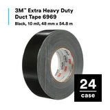 3M 6969 Extra Heavy Duty Duct Tape, Black, 48 mm x 54.8 m, 10.7 mil (7000001232) (24 Pack) - 9