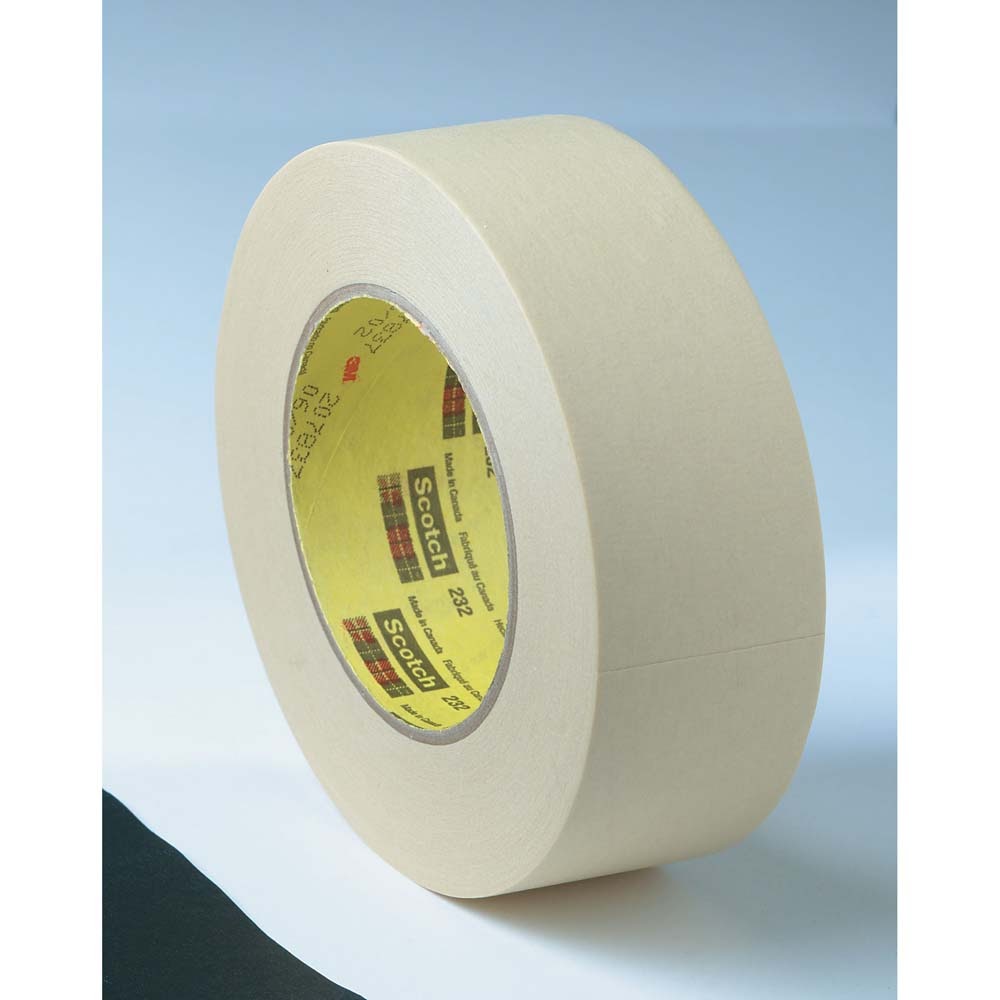 3M 7000001267 High Performance Masking Tape 232, Tan, 72 mm x 55 m, 6.3 mil (12 Pack)