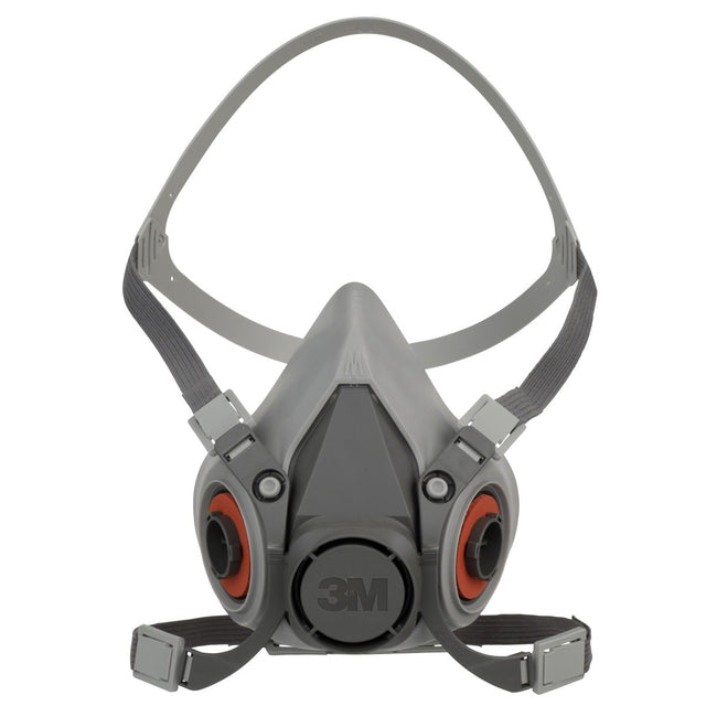 3M 07025 6200 Half Facepiece Reusable Respirator, 6000 Series, Medium, Bayonet Connection, NIOSH Approved, Dual Airline Compatible (7000001933)