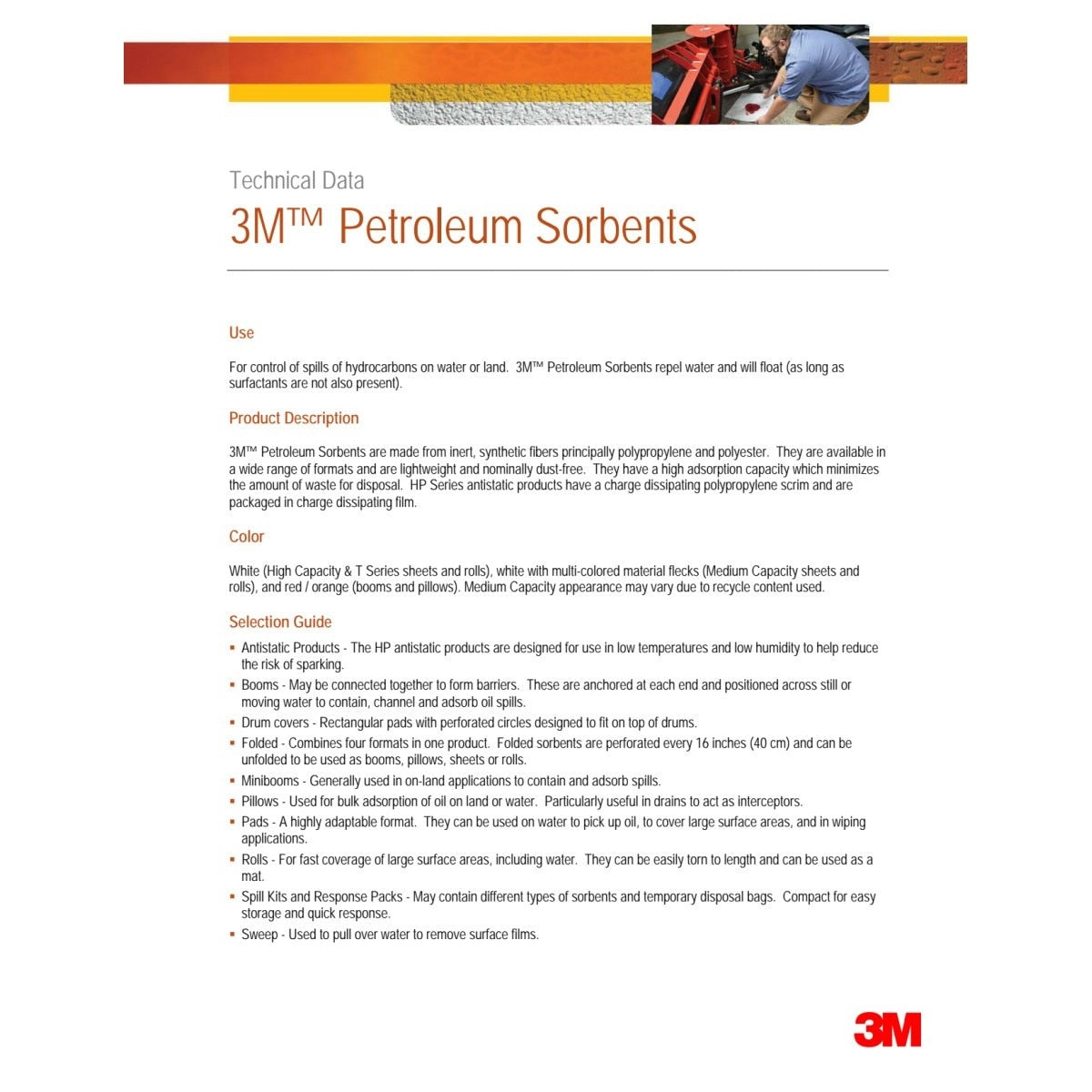 3M HP-156 Petroleum Sorbent Pad, High Capacity, White, 19 in x 17 in, Oil Only (7000001941) (100 Pack) - 3