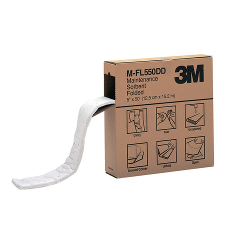 3M M-FL550DD/M-F2001 Maintenance Sorbent Folded Roll, High Capacity, Gray, 127 mm x 15.2 m (7000001951) (3 Pack)