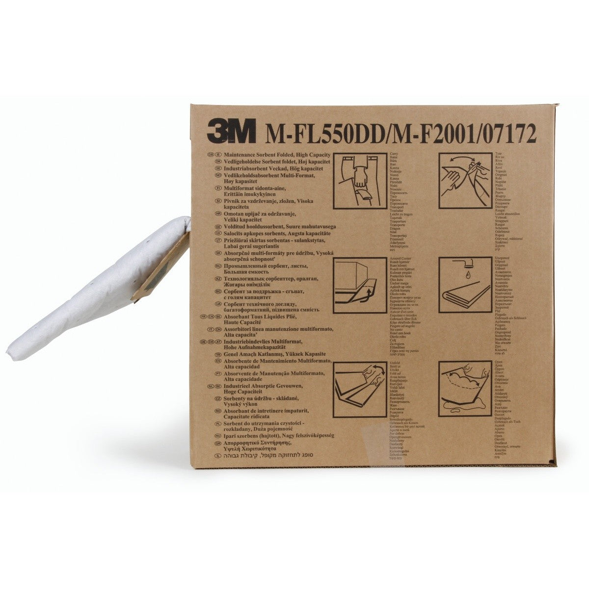 3M M-FL550DD/M-F2001 Maintenance Sorbent Folded Roll, High Capacity, Gray, 127 mm x 15.2 m (7000001951) (3 Pack) - 2