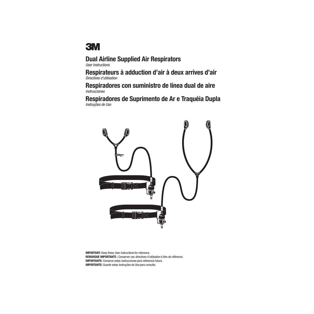 3M SA-2500 07148 Dual Airline Back-Mounted Breathing Tube /(AAD) (7000002006) - 2