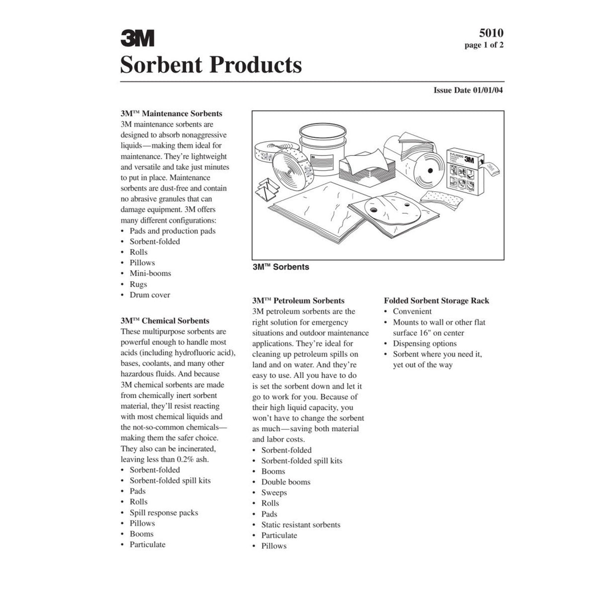 3M P-FL550DD Petroleum Sorbent Folded, Oil-Only, 5 in x 50 ft, White, Perforated every 16 in (7000002025) (3 Pack) - 5