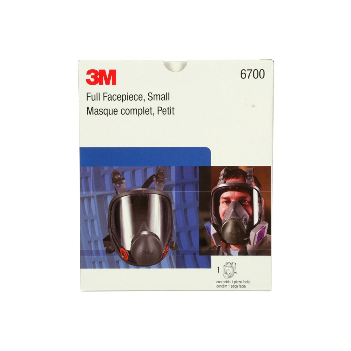 3M 6700 Full Facepiece Reusable Respirator 6000 Series, Small, Gray, Bayonet Connection, Cool Flow Valve (7000002029) (4 Pack) - 7