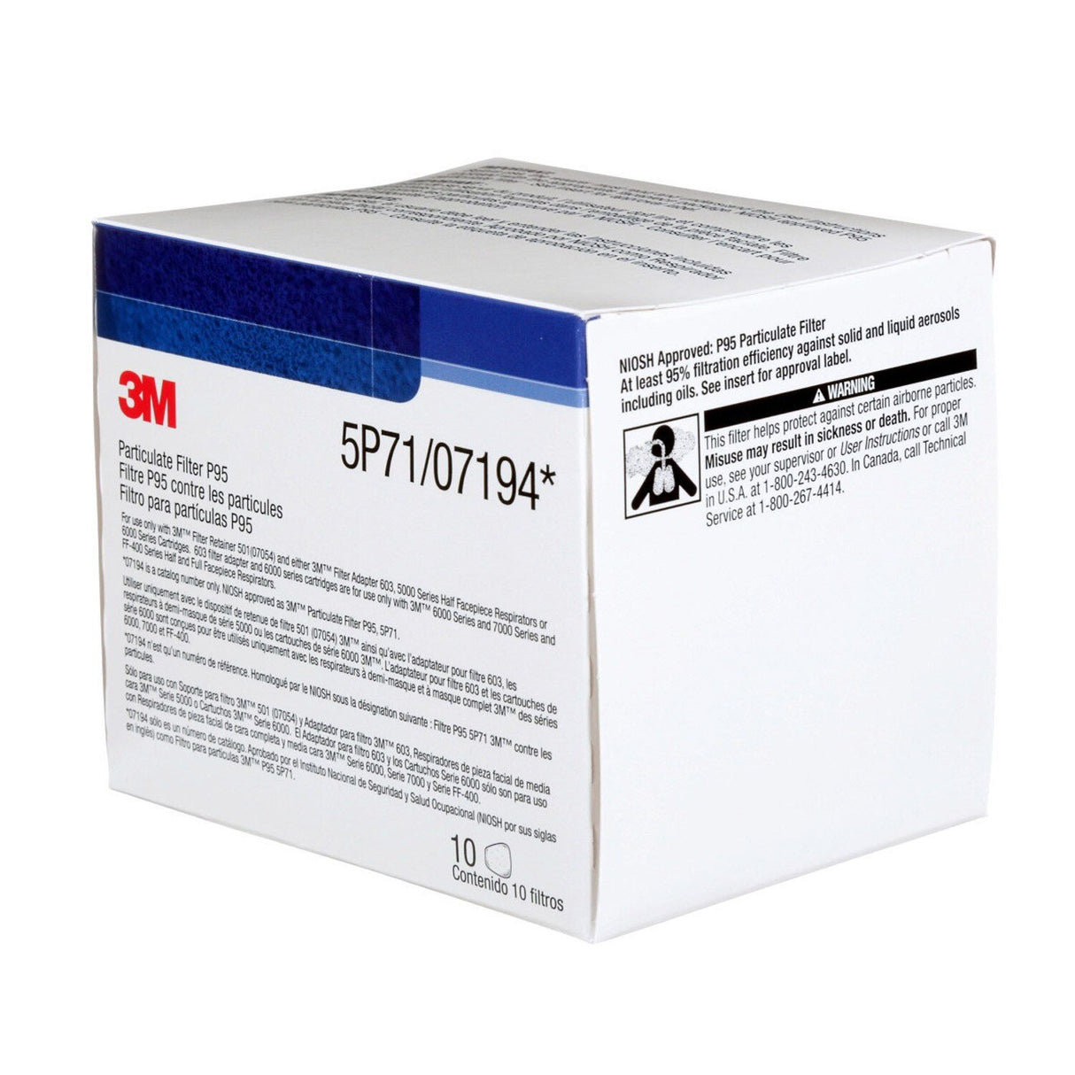3M 5P71 Particulate Filter, P95, Bayonet, for 6000 Series Cartridges (7000002054) (100 Pack) - 7