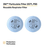 3M 2071 54356 Particulate Filter P95 Bayonet Reusable Respirator Filter (7000002058) (100 Pack) - 4